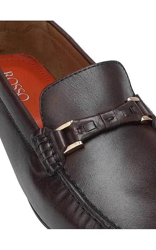 Brown Plain Leather Moccasins
