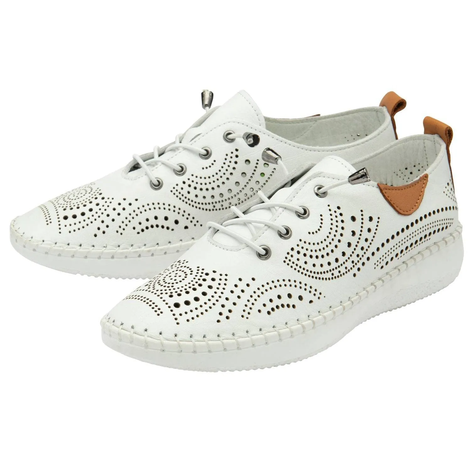 Lotus Tassia Ladies White Leather Slip On Shoes