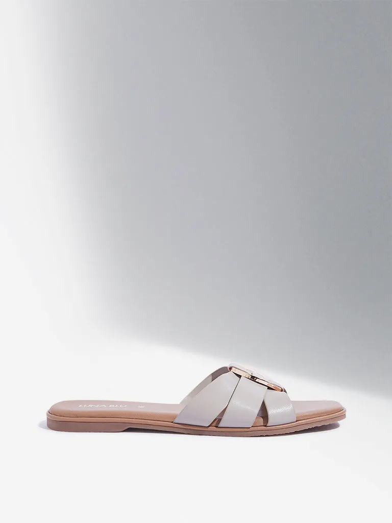LUNA BLU Ivory Hardware-Detailed Multi-Strap Slides