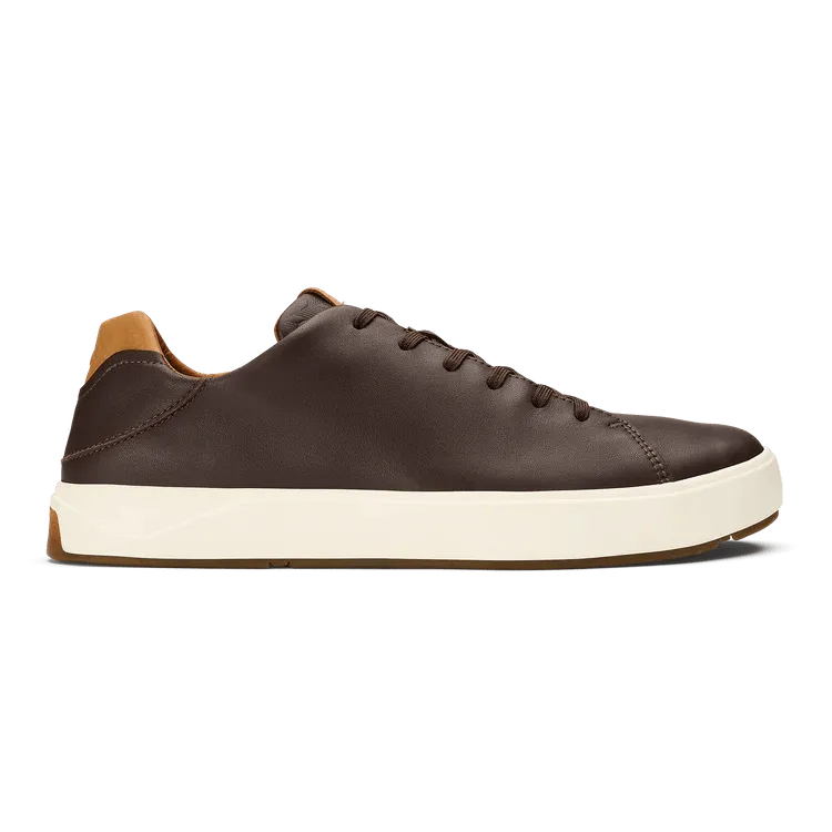 OluKai Men's Lae'ahi Li'Ili Leather Sneakers- Dark Java
