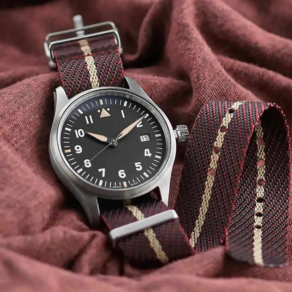 Patrice Nylon Zulu Watch Strap With Copper Pin Buckle