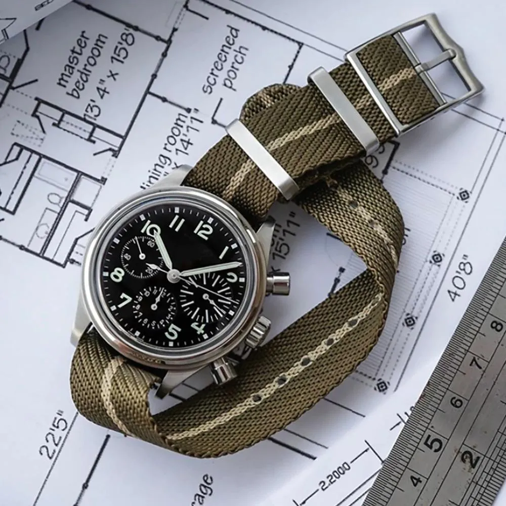Patrice Nylon Zulu Watch Strap With Copper Pin Buckle
