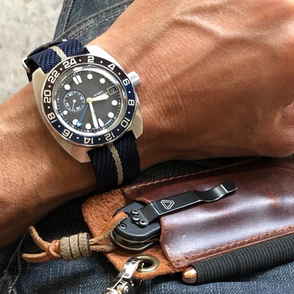 Patrice Nylon Zulu Watch Strap With Copper Pin Buckle