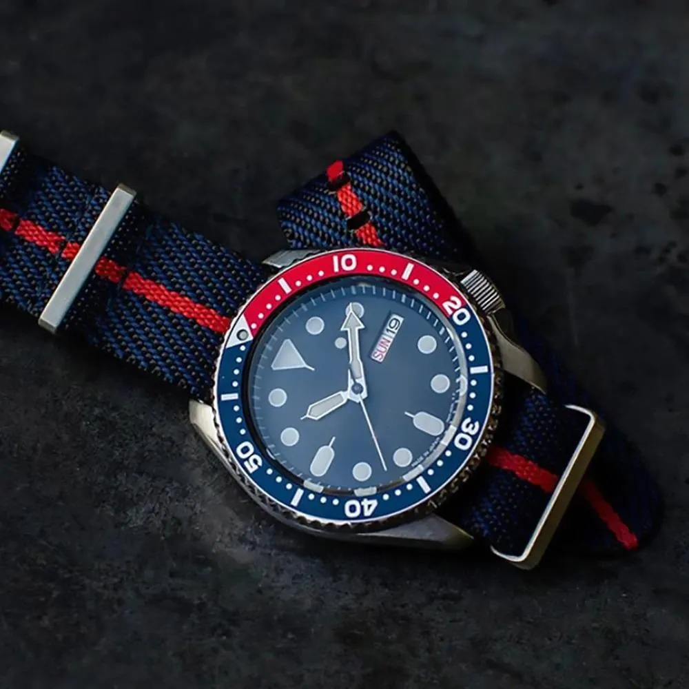 Patrice Nylon Zulu Watch Strap With Copper Pin Buckle