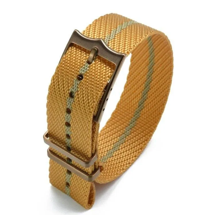 Patrice Nylon Zulu Watch Strap With Copper Pin Buckle