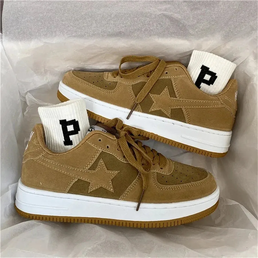 TAIVIMART  -  Men Casual Sneakers Retro Star Fashion Low Top Couple Skateboard Shoes New Trend Sports Shoes Men Women Running Shoes Jordans