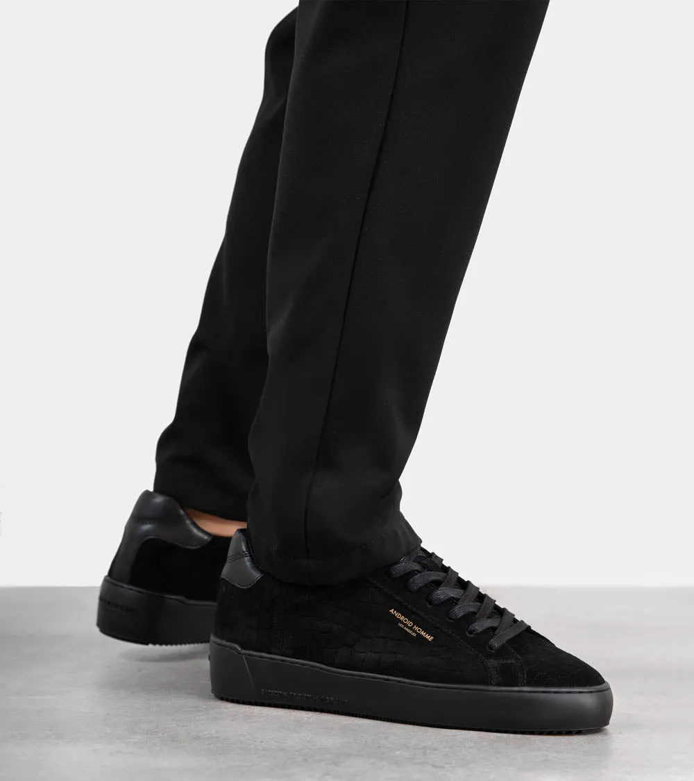 Zuma | Black Caiman Croc Emboss Suede AHP241-11