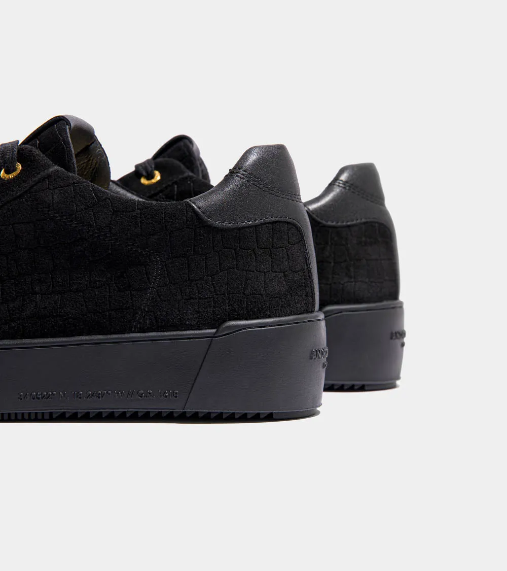 Zuma | Black Caiman Croc Emboss Suede AHP241-11