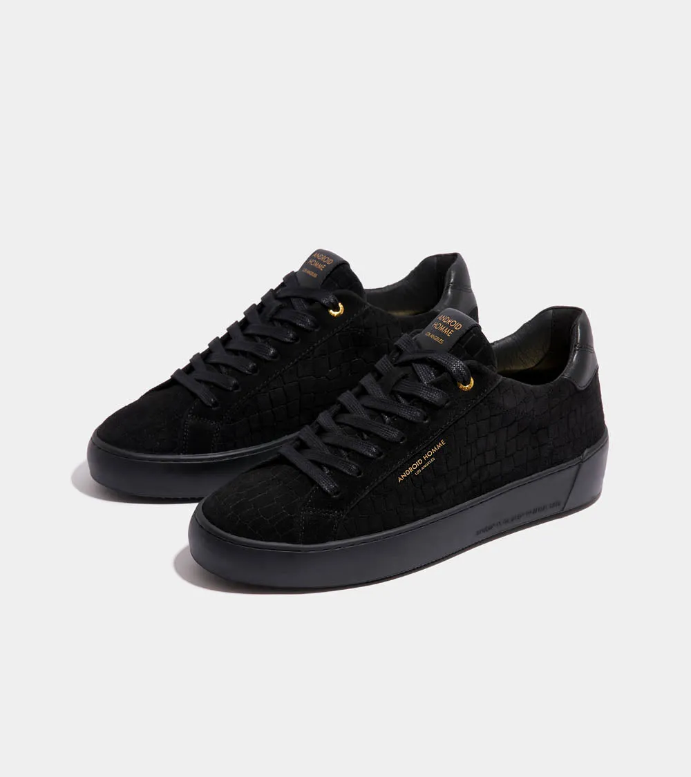 Zuma | Black Caiman Croc Emboss Suede AHP241-11